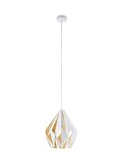 Eglo White Carlton 1 Single Pendant Ceiling Light - Image 2 of 4