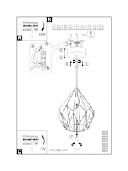 Eglo White Carlton 1 Single Pendant Ceiling Light - Image 5 of 5