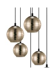 Eglo Black Lemorieta Steel Vaporised Glass Pendant Ceiling Light - Image 3 of 4