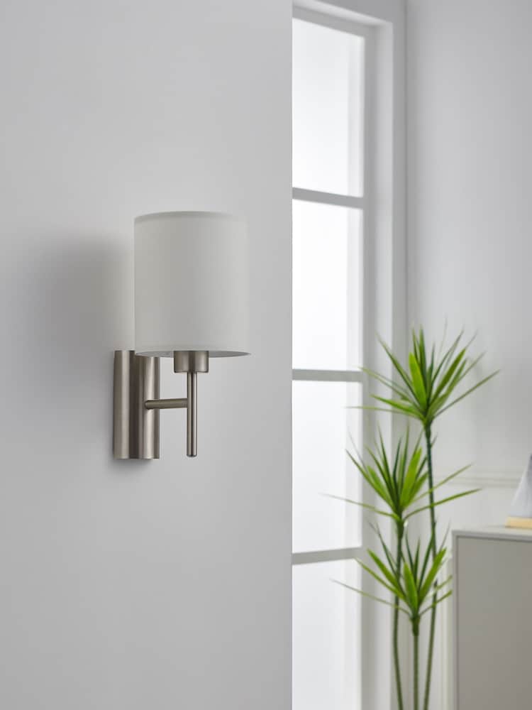 Aplique de pared de tela y acero con interruptor Pasteri de Eglo - Imagen 2 de 5 Aplique de pared de tela y acero con interruptor Pasteri de Eglo - Imagen 2 de 5
