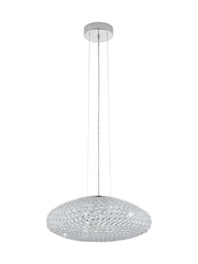 Eglo Chrome Clemente Crystal Inspired Glass  Steel Pendant Ceiling Light - Image 2 of 4