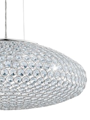 Eglo Chrome Clemente Crystal Inspired Glass  Steel Pendant Ceiling Light - Image 3 of 4