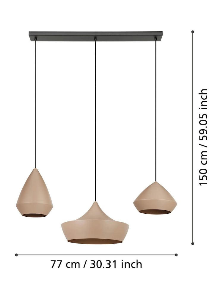 Eglo Black Torremolinos Natural Tones Steel Pendant Ceiling Light - Image 5 of 5