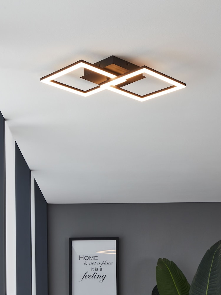 Eglo Black ParandayZ Steel Smart Control Colour Changing Ceiling Light - Image 1 of 4