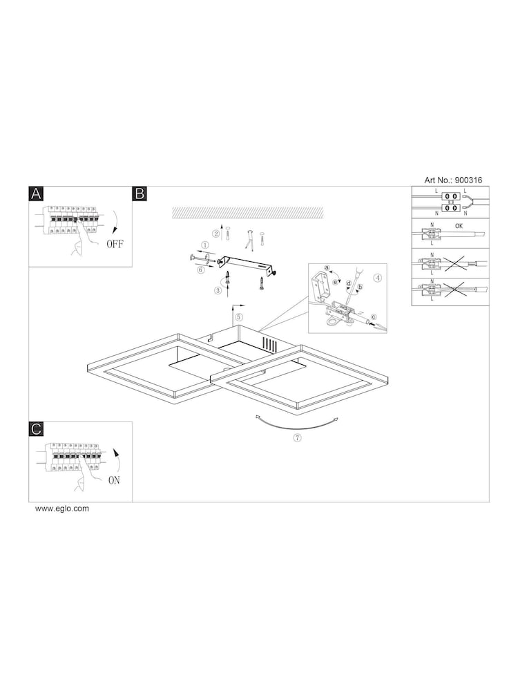 Lampe de plafond Eglo ParandayZ en acier à changement de couleur intelligente - Image 5 de 5