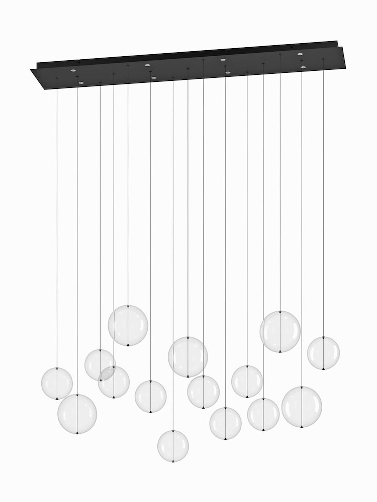 Eglo Black Espardello LED Clear Glass Bubble Spheres Pendant Ceiling Light - Image 2 of 4