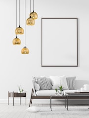 Eglo Black Albaraccin Spherical Glass  Steel 5 Light Pendant Ceiling Light - Image 1 of 4