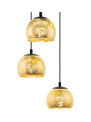 Eglo Black Albaraccin Spherical Glass  Steel 5 Light Pendant Ceiling Light - Image 3 of 4