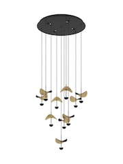 Eglo Black Dracera LED Leaves Inspired Steel Pendant Ceiling Light - Image 2 of 4