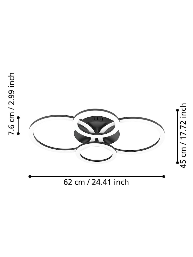 Eglo ParraposZ Steel Smart Control Colour Changing Ceiling Light - Imagen 4 de 4 Eglo ParraposZ Steel Smart Control Colour Changing Ceiling Light - Imagen 4 de 4