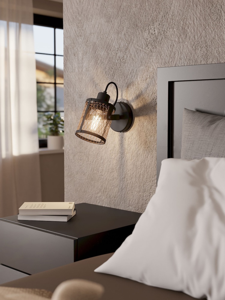 Eglo Black Dellow Lattice Style Adjustable Wall Or Ceiling Spotlight - Image 1 of 4 Eglo Black Dellow Lattice Style Adjustable Wall Or Ceiling Spotlight - Image 1 of 4