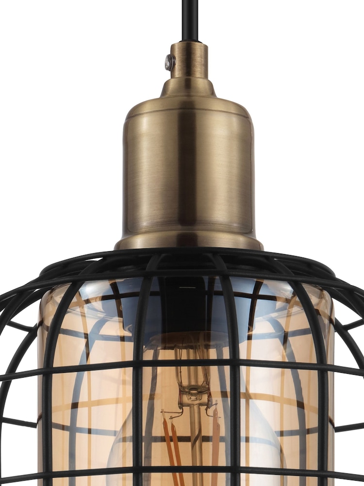 Eglo Bronze Chisle Metal And Glass 3 Light Pendant Ceiling Light - Image 4 of 5