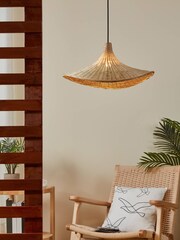 Lámpara de techo colgante contemporánea de mimbre natural Haxey de Eglo - Imagen 1 de 4