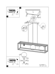 Lampă de tavan pandantiv din sticlă și oțel sferică Eglo Cordoba - Imaginea 5 din 5