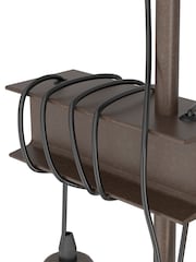 Eglo Antique Brown Townshend 4 Industrial Wood And Steel Floor Light - Image 3 of 4
