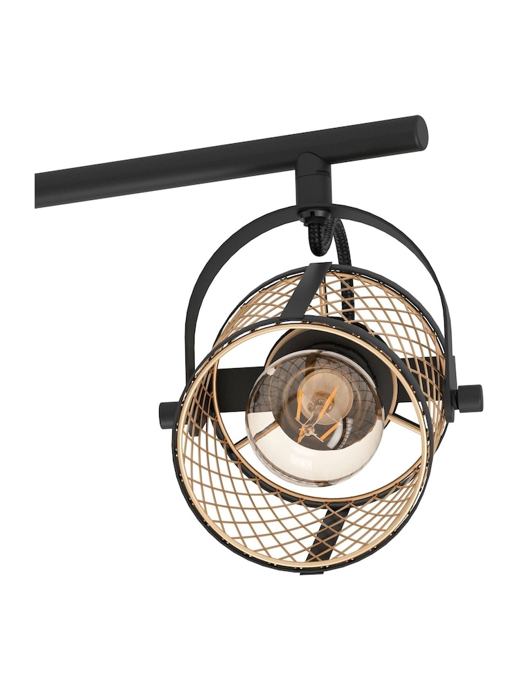 Eglo Black Dellow 3 Lattice Style Adjustable Wall or Ceiling Light - Image 3 of 4