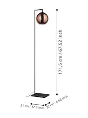 Eglo Black Cordoba Spherical Mirrored Glass And Steel Floor Lamp - Image 4 of 4