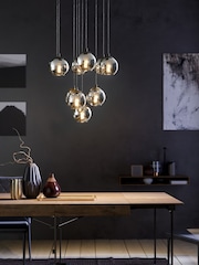 Eglo Black Ariscani Vaporised Glass And Steel Pendant Ceiling Light - Image 1 of 4