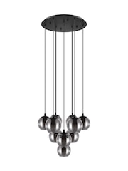 Eglo Black Ariscani Vaporised Glass And Steel Pendant Ceiling Light - Image 2 of 4