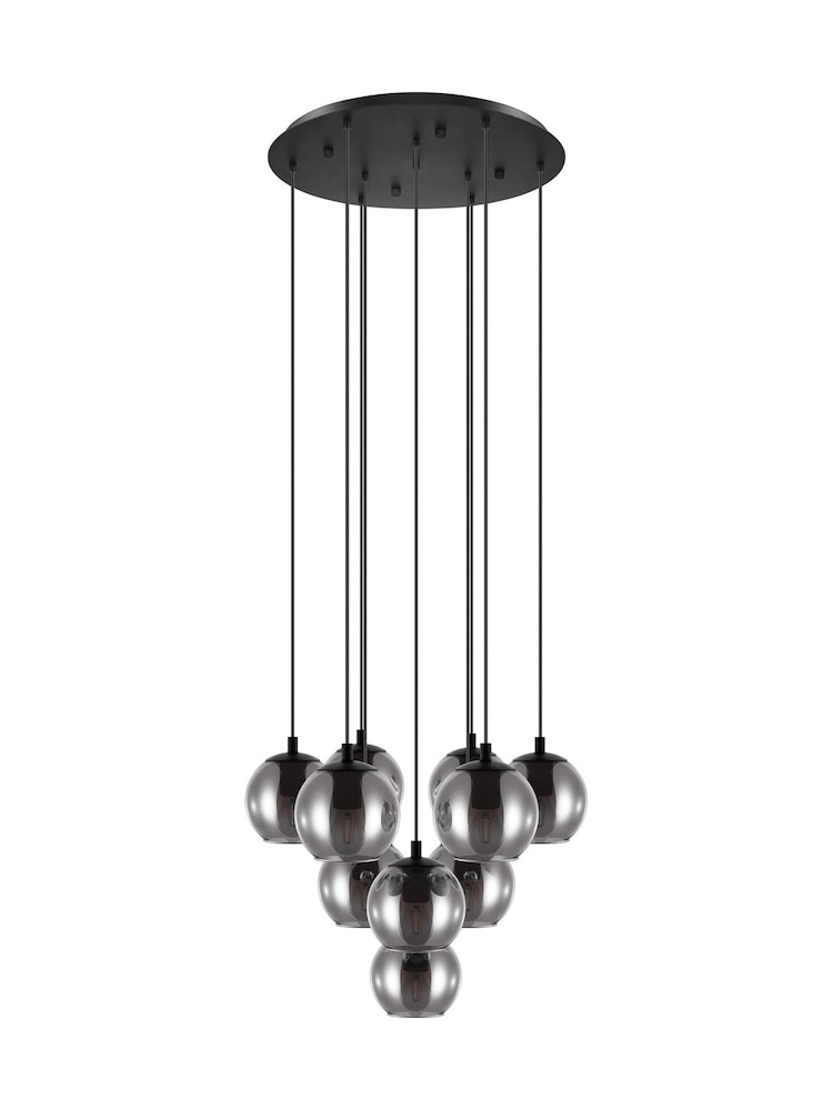 Eglo Black Ariscani Vaporised Glass And Steel Pendant Ceiling Light - Image 2 of 4