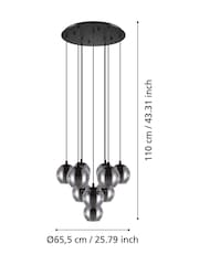 Eglo Black Ariscani Vaporised Glass And Steel Pendant Ceiling Light - Image 4 of 4
