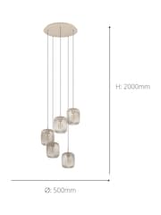 Eglo Sand Romazzina Steel Contemporary 5 Light Pendant Ceiling Light - Image 5 of 5