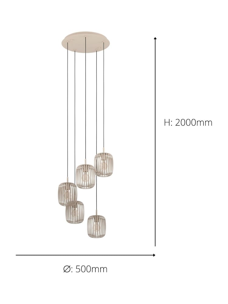Eglo Sand Romazzina Steel Contemporary 5 Light Pendant Ceiling Light - Image 5 of 5