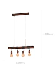 Набор из 4 подвесных потолочных светильников Eglo E27 Industrial Style Townshend 4 - Изображение 4 из 4
