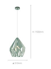 Eglo Light Green Carton-P Light Green Metal 1 Light Pendant Ceiling Light - Image 4 of 4