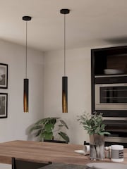Eglo Black And Gold Barbotto Steel Modern Pendant Ceiling Light - Image 2 of 5