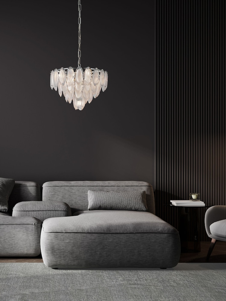 Eglo Chrome Carvario Crystal Inspired Elegant Pendant Ceiling Light - Image 1 of 4
