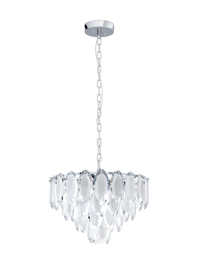 Eglo Chrome Carvario Crystal Inspired Elegant Pendant Ceiling Light - Image 2 of 4