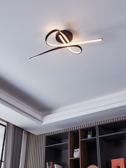 Eglo Black Selvina 1 LED Contemporary Flush Ceiling Light - Image 1 of 5