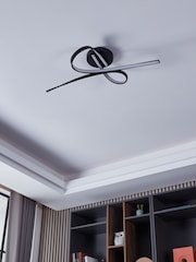 Eglo Black Selvina 1 LED Contemporary Flush Ceiling Light - Image 2 of 5