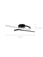 Eglo Black Selvina 1 LED Contemporary Flush Ceiling Light - Image 5 of 5