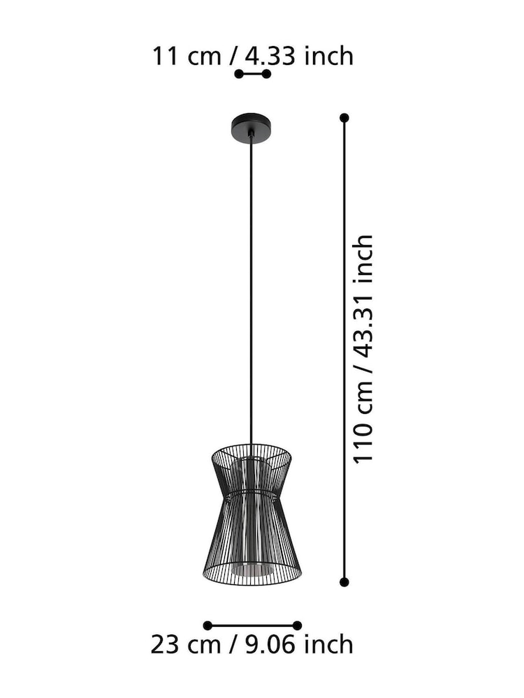 Eglo Black Maseta Single Pendant Ceiling Light - Image 5 of 5