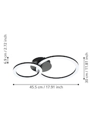 Eglo Black ParraposZ Steel Smart Control Colour Changing Ceiling Light - Image 4 of 4