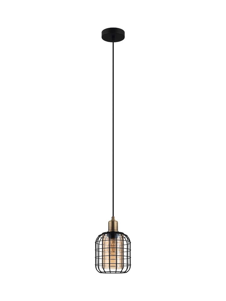 Eglo Bronze Chisle Metal And Glass 1 Light Pendant Ceiling Light - Image 2 of 4