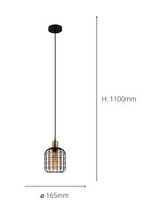 Eglo Bronze Chisle Metal And Glass 1 Light Pendant Ceiling Light - Image 4 of 4