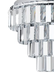 Eglo Chrome Erseka Crystal Elements And Steel Pendant Light - Image 3 of 4