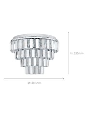 Eglo Chrome Erseka Crystal Elements And Steel Pendant Light - Image 4 of 4
