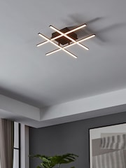 Eglo Black Lasana 3 LED Contemporary Flush Ceiling Light - Image 1 of 5