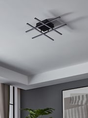 Eglo Black Lasana 3 LED Contemporary Flush Ceiling Light - Image 2 of 5