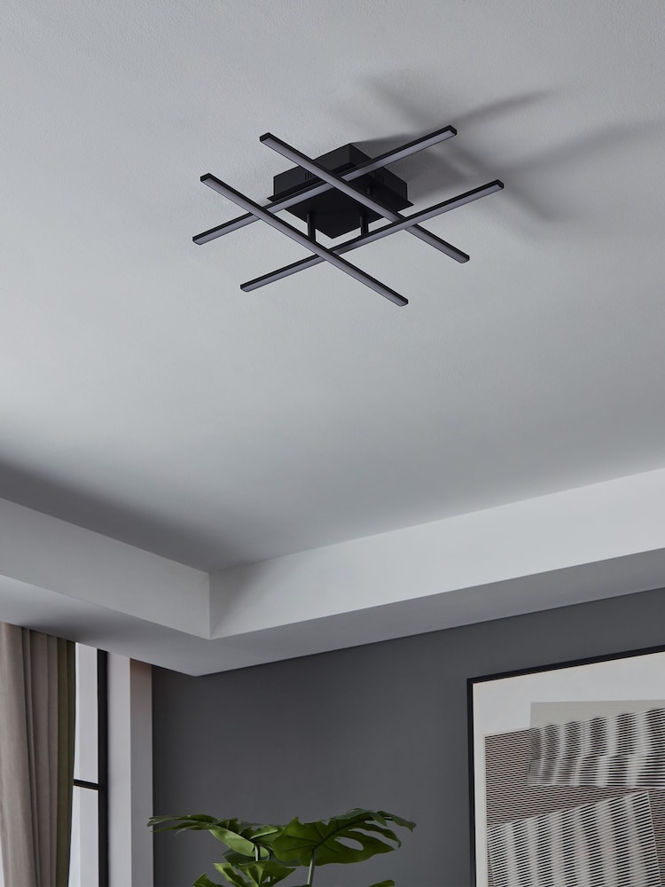 Eglo Black Lasana 3 LED Contemporary Flush Ceiling Light - Image 2 of 5