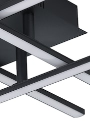 Eglo Black Lasana 3 LED Contemporary Flush Ceiling Light - Image 4 of 5