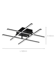 Eglo Black Lasana 3 LED Contemporary Flush Ceiling Light - Image 5 of 5