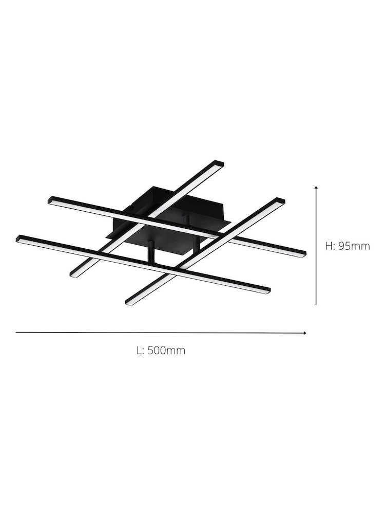 Eglo Black Lasana 3 LED Contemporary Flush Ceiling Light - Image 5 of 5