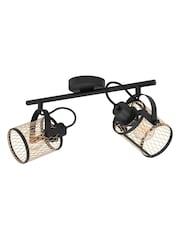 Eglo Black Dellow 2 Lattice Style Adjustable Wall or Ceiling Spotlight - Image 2 of 4