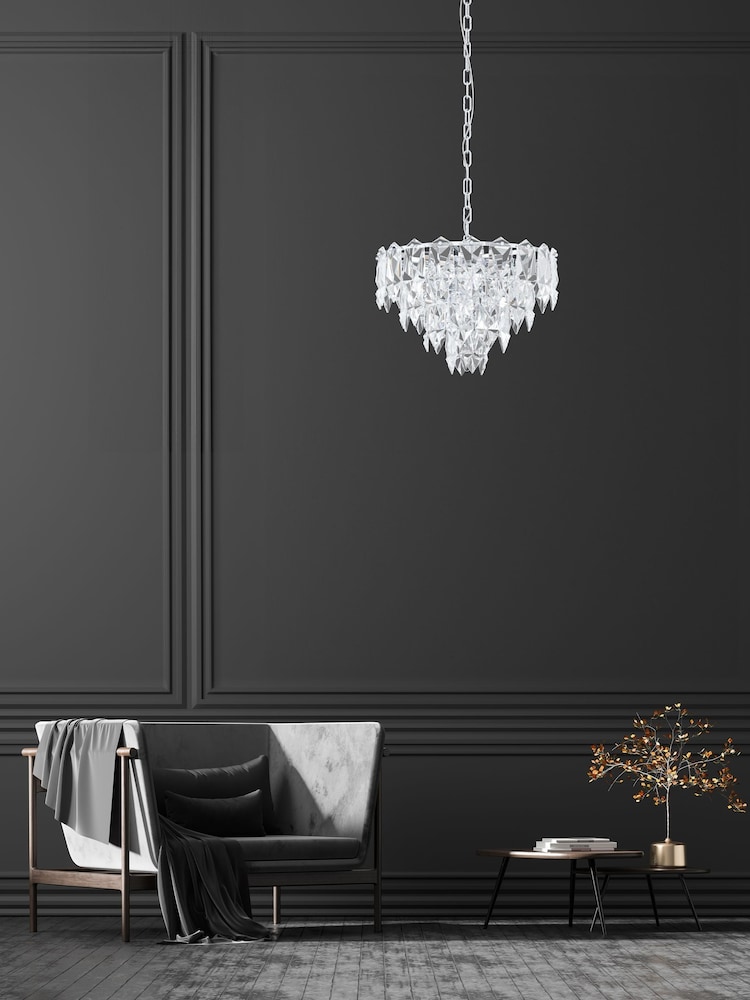 Eglo Chrome Carvario Crystal Inspired Elegant Pendant Light - Image 1 of 3 Eglo Chrome Carvario Crystal Inspired Elegant Pendant Light - Image 1 of 3