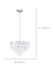 Eglo Chrome Carvario Crystal Inspired Elegant Pendant Light - Image 3 of 3